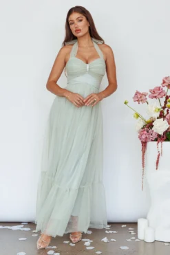 Alegria Tulle Maxi Dress Pistachio -Cheap Dress Store CM5050H 20PISTACHIO 4
