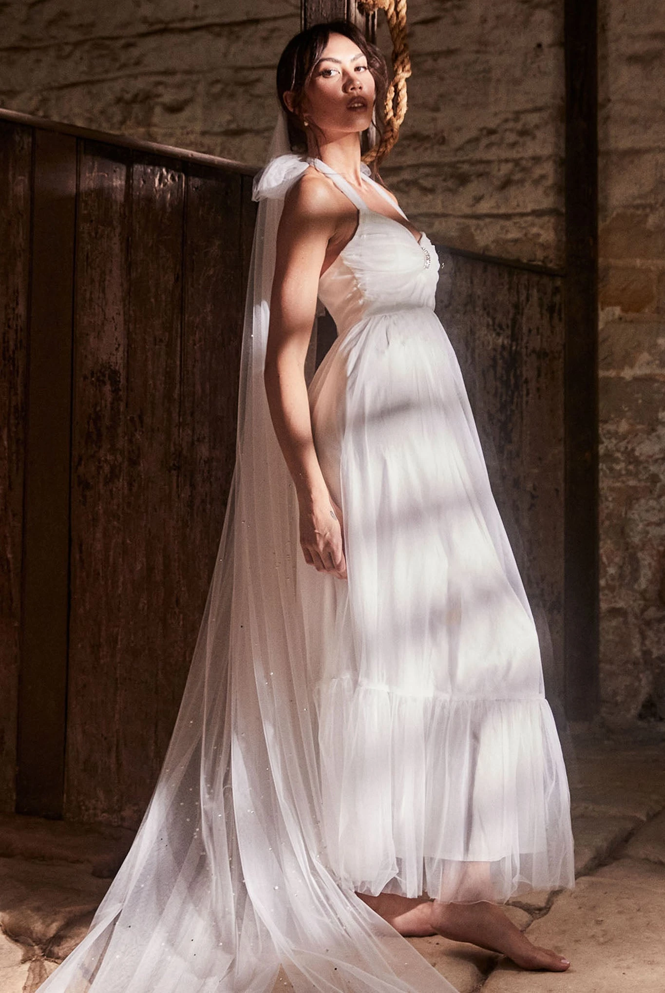 Alegria Tulle Maxi Dress White 1 Alegria Tulle Maxi Dress White