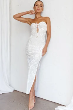 Sing To Me Keyhole Bodice Midi Dress White -Cheap Dress Store CM6006D01 20WHITE 6