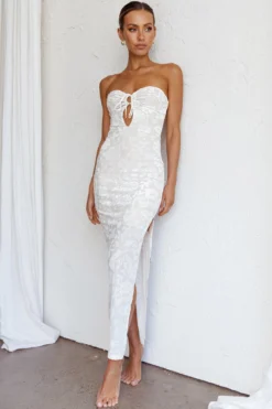 Sing To Me Keyhole Bodice Midi Dress White -Cheap Dress Store CM6006D01 20WHITE 7