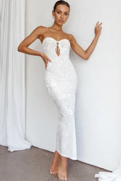 Sing To Me Keyhole Bodice Midi Dress White -Cheap Dress Store CM6006D01 20WHITE 8