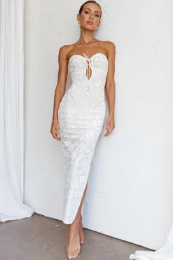 Sing To Me Keyhole Bodice Midi Dress White -Cheap Dress Store CM6006D01 20WHITE 9