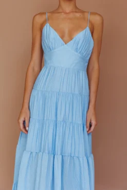 Main Attraction Cami Strap Maxi Dress Blue -Cheap Dress Store CM6029D 20BLUE 4