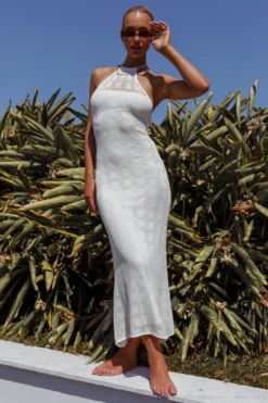 Bermuda Shores Crochet Maxi Dress White 14 Bermuda Shores Crochet Maxi Dress White -Cheap Dress Store CM6059D 20WHITE 7