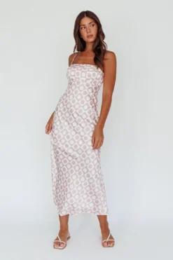Lane Cove Cami Strap Maxi Dress Print Mocha -Cheap Dress Store CM6073D 20MOCHA 6