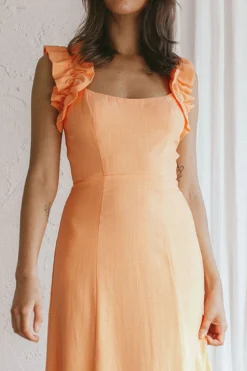 Bronte Ruffle Strap Midi Dress Papaya 8 Bronte Ruffle Strap Midi Dress Papaya -Cheap Dress Store KJ0071DS01 20PAPAYA 4