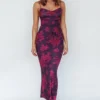 Teava Laced Waist Maxi Dress Floral Grape