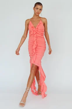 Get Obsessed Ruffle Trim Mini Dress Guava 10 Get Obsessed Ruffle Trim Mini Dress Guava -Cheap Dress Store SLBD2363 20GUAVA 5