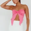 Lulu Strapless Crop Top Candy Pink