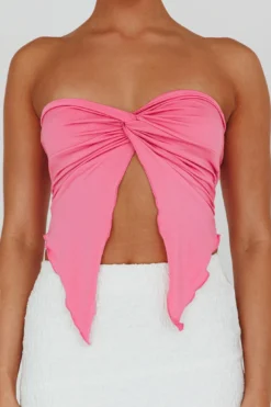 Lulu Strapless Crop Top Candy Pink -Cheap Dress Store SLBT21046 20CANDY 20PINK 4