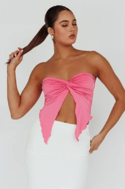 Lulu Strapless Crop Top Candy Pink -Cheap Dress Store SLBT21046 20CANDY 20PINK 5