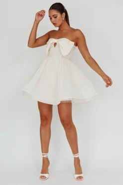 Arabesque Bow Bust Mini Dress Champagne -Cheap Dress Store SLCD52217 20CHAMPAGNE 2