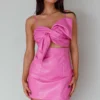 Dominika Faux Leather Mini Dress Pink