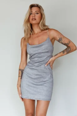 One Last Dance Diamante Strap Mini Dress Silver -Cheap Dress Store SLID2174 20SILVER 8