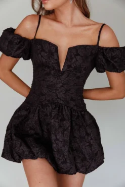 Mon Bebe Drop Waist Mini Dress Black -Cheap Dress Store SLID5616BLACK 4