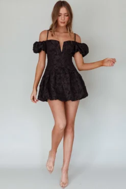 Mon Bebe Drop Waist Mini Dress Black -Cheap Dress Store SLID5616BLACK 5