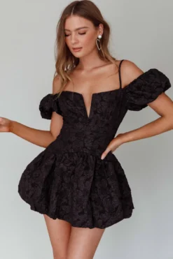 Mon Bebe Drop Waist Mini Dress Black -Cheap Dress Store SLID5616BLACK 8