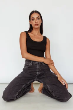 Drifting Ribbed Crop Top Black 9 Drifting Ribbed Crop Top Black -Cheap Dress Store SLIT457 20BLACK 4