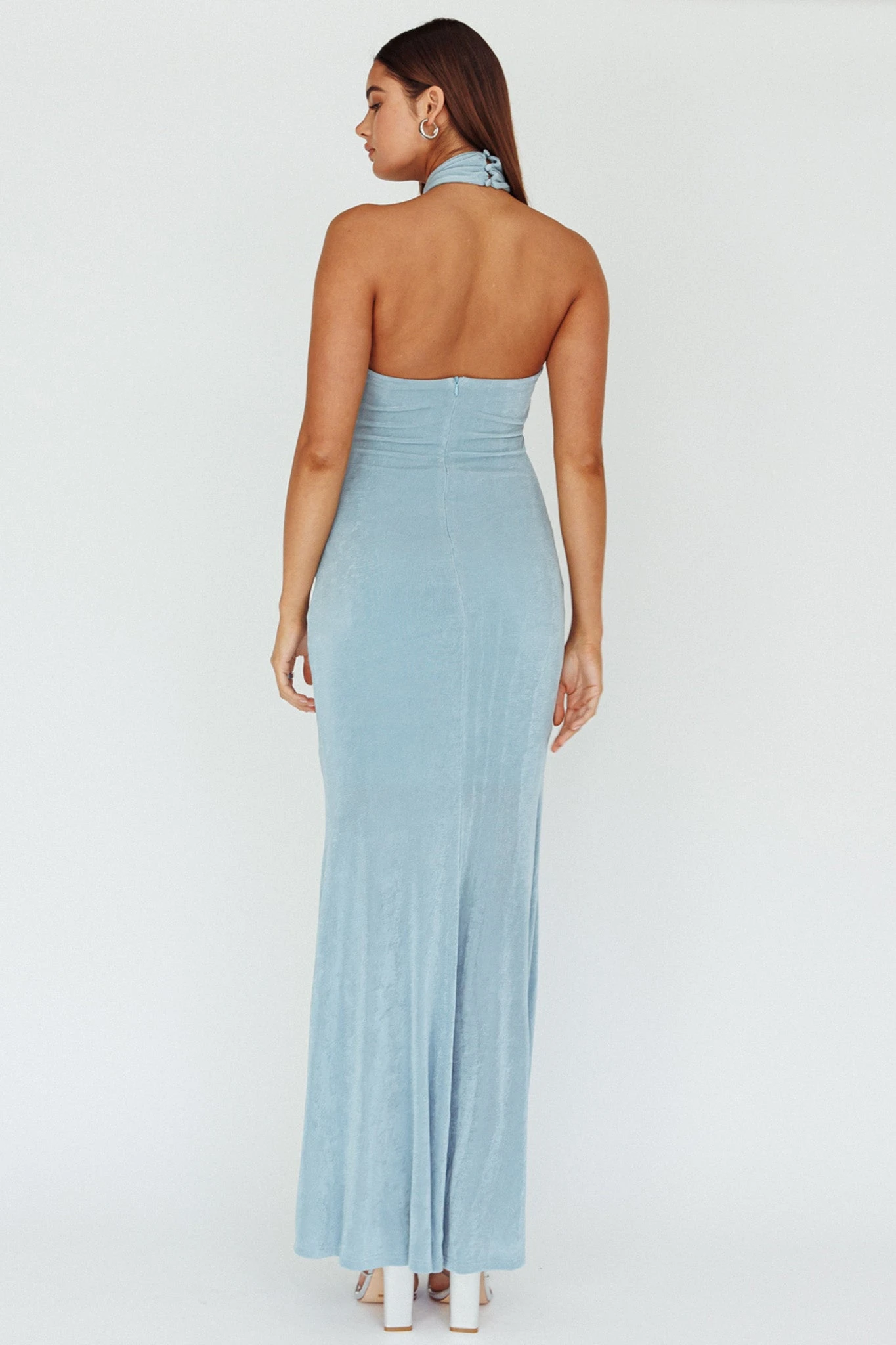 Ileana Twist Bodice Maxi Dress Light Blue 2 Ileana Twist Bodice Maxi Dress Light Blue - Image 2