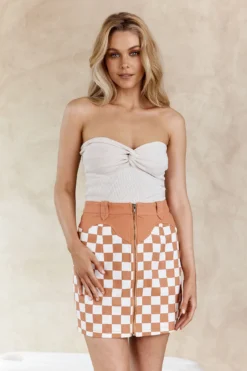 Moody Strapless Knit Top Apricot -Cheap Dress Store SLMBRT07 20APRICOT 4