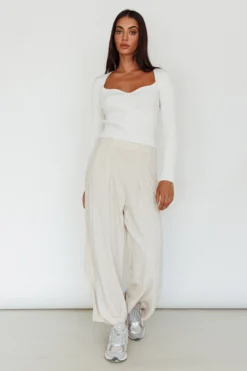 Mosey Long Sleeve Knit Top Ivory -Cheap Dress Store SLPT16911 20IVORY 2