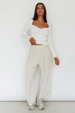 Mosey Long Sleeve Knit Top Ivory -Cheap Dress Store SLPT16911 20IVORY 5