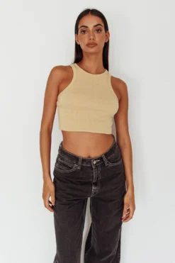 Bryn Racerback Crop Top Sand -Cheap Dress Store SLS1954 20SAND 5
