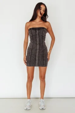 Keep Up Ribbed Bodycon Mini Dress Black -Cheap Dress Store SLSD138 20BLACK 2