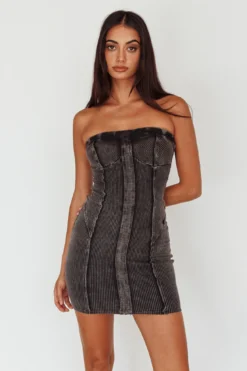 Keep Up Ribbed Bodycon Mini Dress Black -Cheap Dress Store SLSD138 20BLACK 5