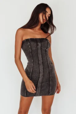 Keep Up Ribbed Bodycon Mini Dress Black -Cheap Dress Store SLSD138 20BLACK 6