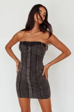 Keep Up Ribbed Bodycon Mini Dress Black -Cheap Dress Store SLSD138 20BLACK 7