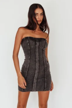 Keep Up Ribbed Bodycon Mini Dress Black -Cheap Dress Store SLSD138 20BLACK 8