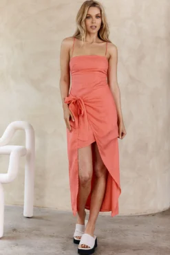 Euro Trip Wrap Midi Dress Watermelon -Cheap Dress Store SN0019J01 20WATERMELON 7