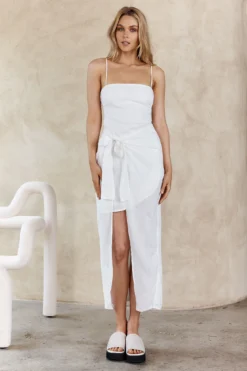 Euro Trip Wrap Midi Dress White -Cheap Dress Store SN0019J01 20WHITE 7