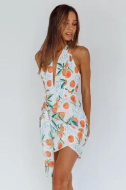 Euro Trip Halter Wrap Mini Dress Orange -Cheap Dress Store SN0019J02 20ORANGE 8