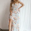 Asiah Halterneck Maxi Dress Floral Orange