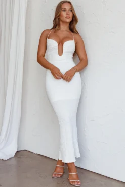 Nouveau U-Neckline Midi Dress White 6 Nouveau U-Neckline Midi Dress White -Cheap Dress Store SN0084D 20WHITE 2