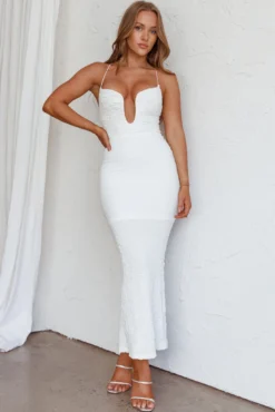 Nouveau U-Neckline Midi Dress White 7 Nouveau U-Neckline Midi Dress White -Cheap Dress Store SN0084D 20WHITE 4