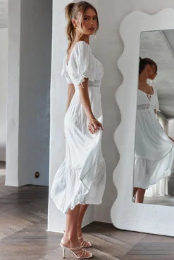 Topanga Canyon String Tie Boho Midi Dress White 11 Topanga Canyon String Tie Boho Midi Dress White -Cheap Dress Store SR0061B01 20WHITE 6