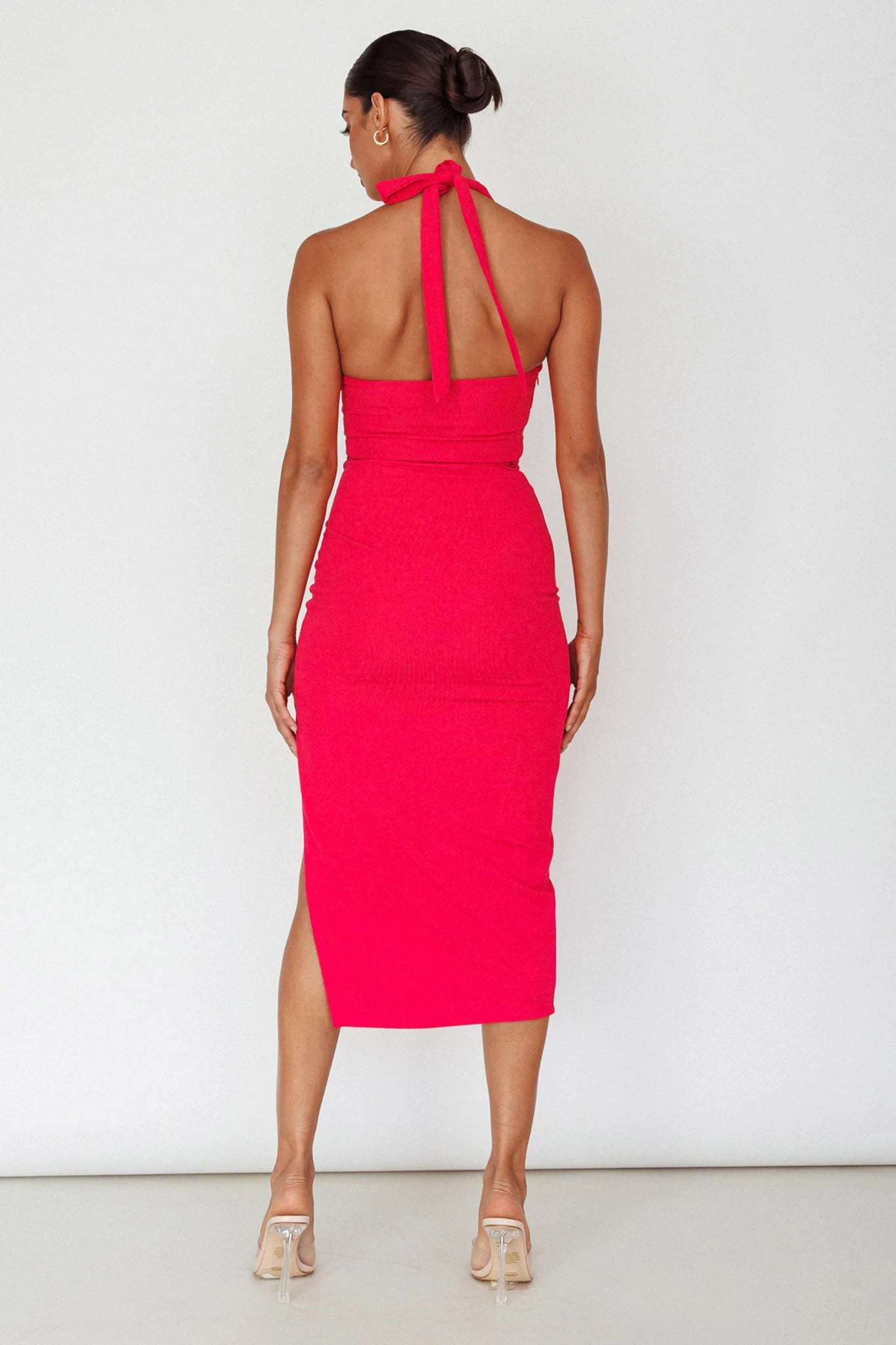 Crystal Skies Cut-Out Feature Midi Dress Fuchsia 2 Crystal Skies Cut-Out Feature Midi Dress Fuchsia - Image 2