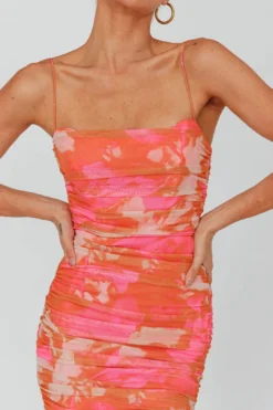 Logan Cami Strap Midi Dress Floral Pink -Cheap Dress Store SR0655J09 20PINK 4