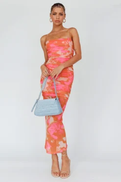 Logan Cami Strap Midi Dress Floral Pink -Cheap Dress Store SR0655J09 20PINK 5