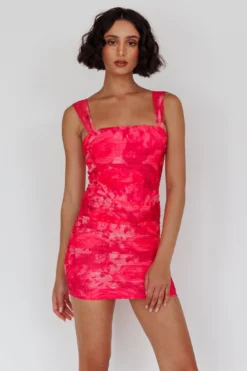 Daydreaming Ruched Mini Dress Floral Pink 7 Daydreaming Ruched Mini Dress Floral Pink -Cheap Dress Store SR0735H 20PINK 2