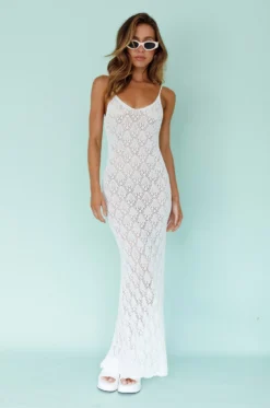 Maldives Knit Maxi Dress White