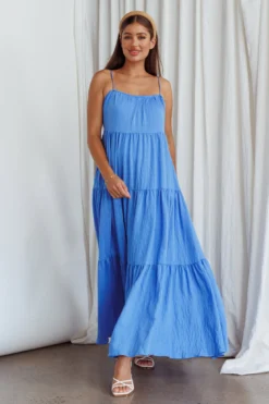 Bora Bora Tied Back Maxi Dress Blue -Cheap Dress Store SR0784J 20BLUE 2