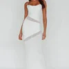 Sun Kissed Cowl Tied Back Maxi Dress White