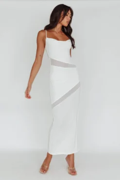 Sun Kissed Cowl Tied Back Maxi Dress White -Cheap Dress Store SR0872J 20WHITE 2