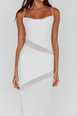 Sun Kissed Cowl Tied Back Maxi Dress White -Cheap Dress Store SR0872J 20WHITE 4