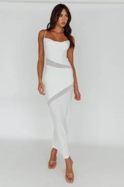 Sun Kissed Cowl Tied Back Maxi Dress White -Cheap Dress Store SR0872J 20WHITE 5