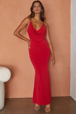 Myrah Draped Bust Mermaid Maxi Dress Red 9 Myrah Draped Bust Mermaid Maxi Dress Red -Cheap Dress Store ST2605D02 20RED 2